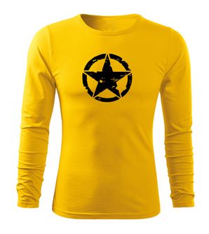 DRAGOWA Fit-T langärmliges T-Shirt star, gelb 160g/m2