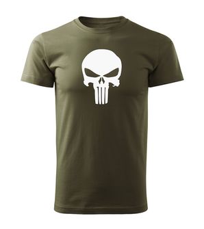 DRAGOWA Kurz-T-Shirt Punisher, olivgrün 160g/m2