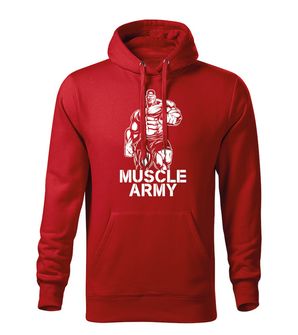DRAGOWA Herren-Hoodie muscle army man, rot 320g/m2