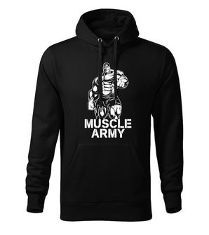 DRAGOWA Herren-Hoodie muscle army man, schwarz 320g/m2