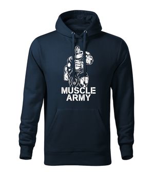 DRAGOWA Herren-Hoodie muscle army man, dunkelblau 320g/m2