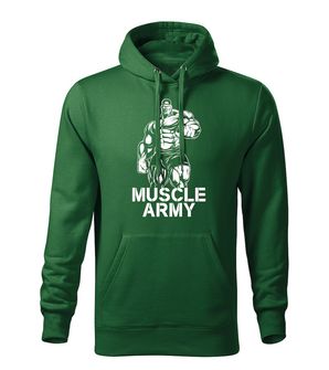 DRAGOWA Herren-Hoodie muscle army man, grün 320g/m2