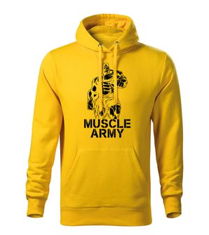 DRAGOWA Herren-Hoodie muscle army man, gelb 320g/m2
