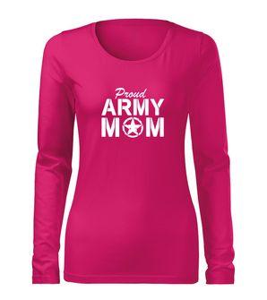 DRAGOWA Slim Damen-Langarmshirt army mom, rosa 160g/m2