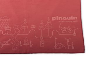 Pinguin Micro Handtuch Karte 60 x 120 cm, Rot