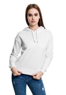 Urban Classics Damensweatshirt mit Kapuze, weiß