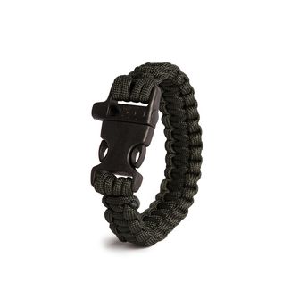 WARAGOD Bazin Armband mit einem Kunststoffclip und Pfeife, schwarz