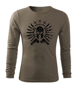 DRAGOWA Fit-T langärmliges T-Shirt Ares, olivgrün 160g/m2