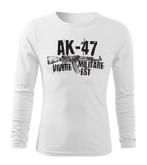 DRAGOWA Fit-T langärmliges T-Shirt Seneca AK-47, weiß 160g/m2