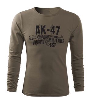 DRAGOWA Fit-T langärmliges T-Shirt Seneca AK-47, olivgrün 160g/m2